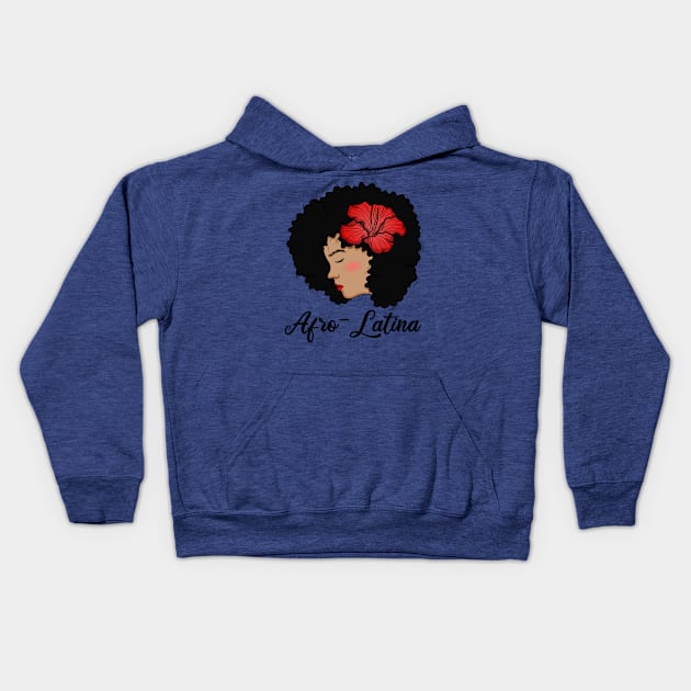 Pride Latina Afro Queen hispanic columbian gift idea present Kids Hoodie by MARESDesign